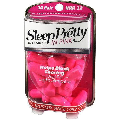 Sleep Pretty in Pink Foam Ear Plugs NRR 32 Hearing (snoring) Protection - HEAROS