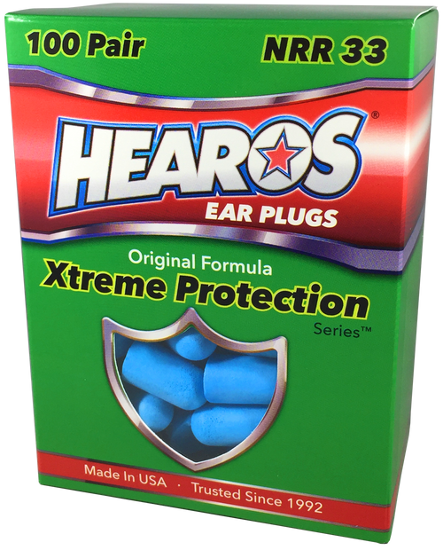 HEAROS XTREME Foam Earplugs, 33dB NRR Ear Plugs, 100 pairs, Foam Ear Plugs Noise Reduction & Hearing Protection For Sleeping, Snoring, Working, Shooting, Travel, Concerts - HEAROS