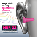 Sleep Pretty in Pink Foam Ear Plugs NRR 32 Hearing (snoring) Protection - HEAROS